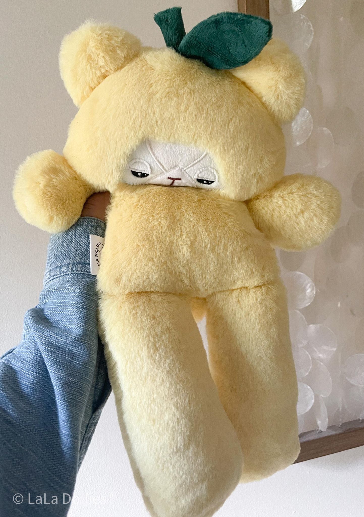 Lemon Ragged Bear: Banana Seal, Pastel Tie Dye Minky Face | LALA DOLLIES ® Exclusive