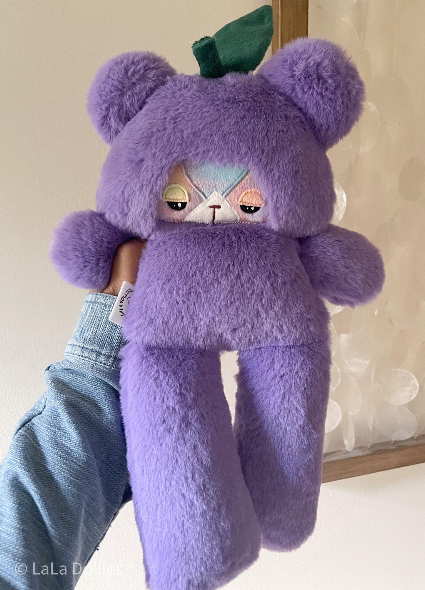 Grape Ragged Bear: Tulip Seal, Tie-dye Minky Face | LALA DOLLIES ® Exclusive