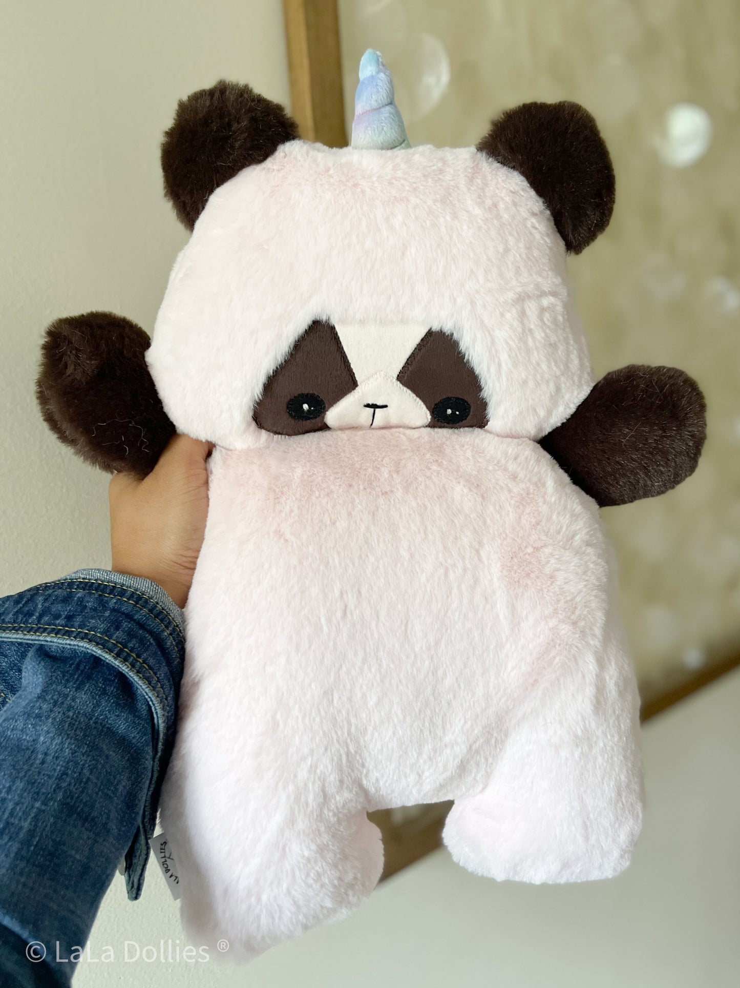 Pink UniPanda, Ice Pink and Chocolate Seal Minky | LALA DOLLIES ® Exclusive