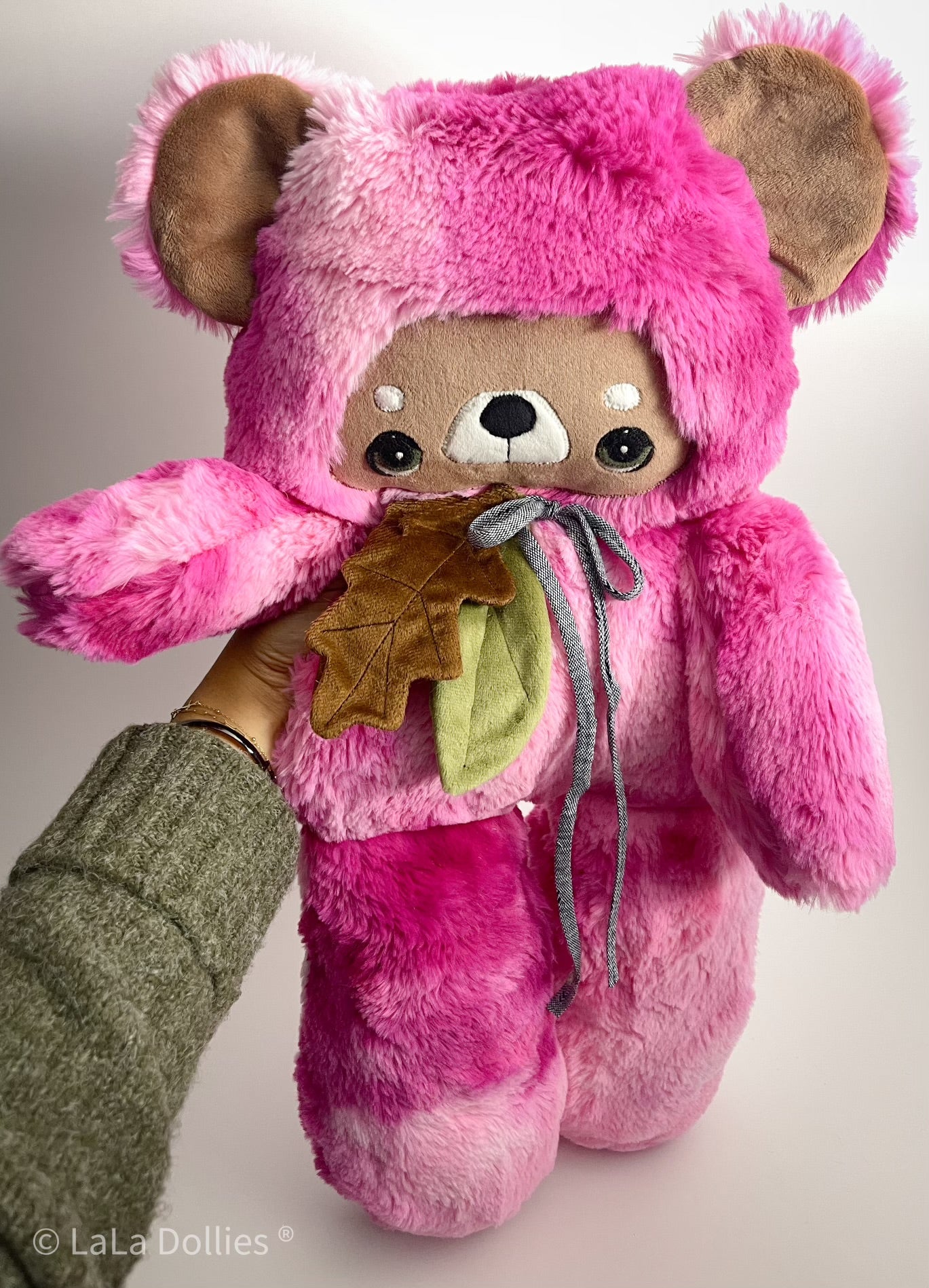 Mama sized Bear, Bunny Fusion Luxe Cuddle, Cerise | LALA DOLLIES ® EXCLUSIVE, LIMITED. Fall 2024